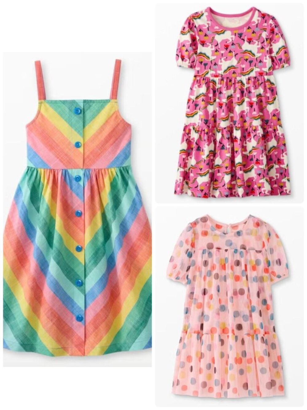 Hanna Andersson Size 8 / 10 Lot Bundle of 3 Girls Printed Sun Dresses